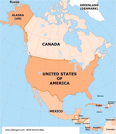 Map Of North America With States And Provinces Map