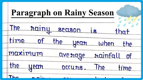 Paragraph On Rainy Season Rainy Season English Paragraph Rainy