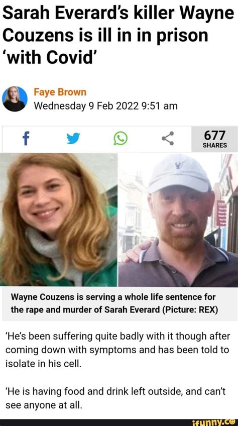 Sarah Everards Killer Wayne Couzens Is Ill In In Prison With Covid