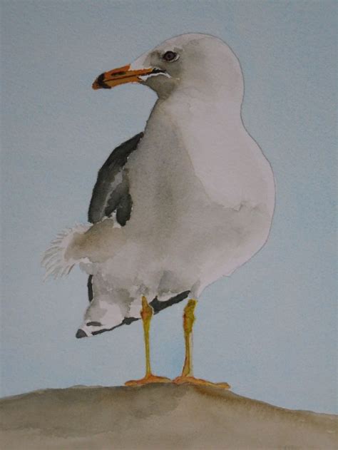 Watercolor Seagull 62213 Sold Going To New York Bird Art Bird