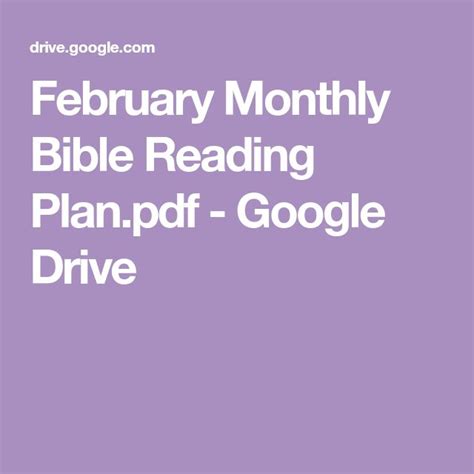 February Monthly Bible Reading Plan Pdf Google Drive In Read