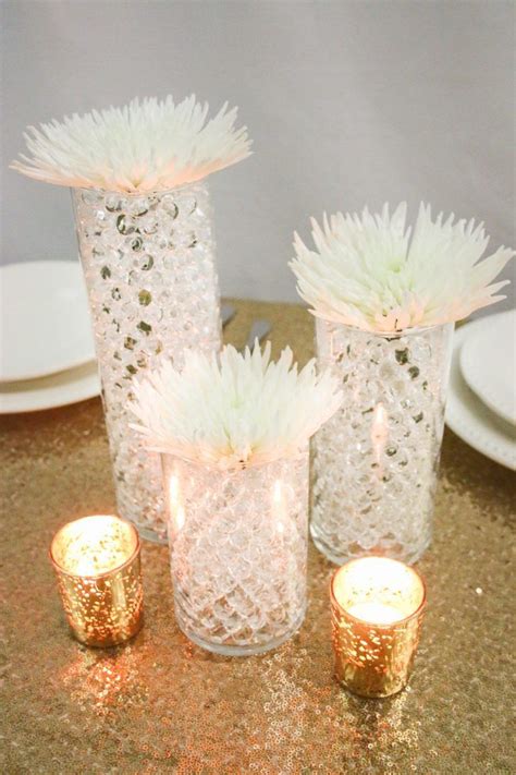 We Love This Simple Wedding Decor Centerpiece Idea Featuring Gemnique Water Beads Wedding