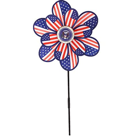 Patriotic Garden Wind Spinner - American Flag Double Wheel Yard