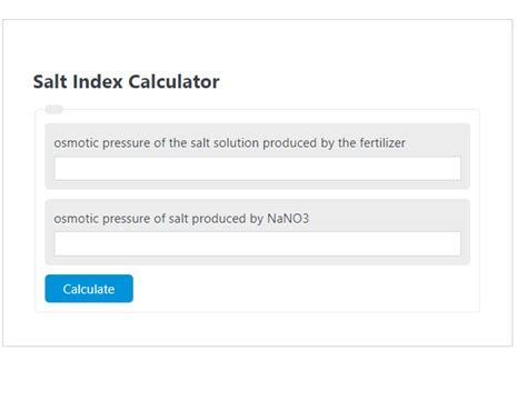 Salt Index Calculator Calculator Academy