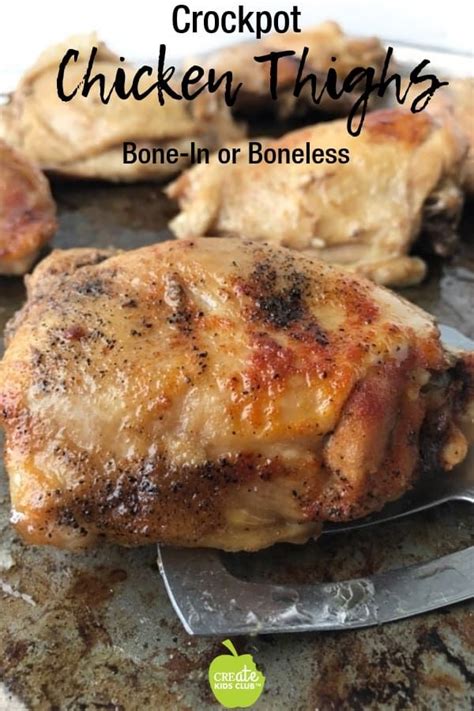 Check out this crock pot beer chicken recipe at laaloosh.com! Healthy Crock Pot Chicken Thighs Recipe. This easy slow cooker chicken recipe… | Chicken thigh ...