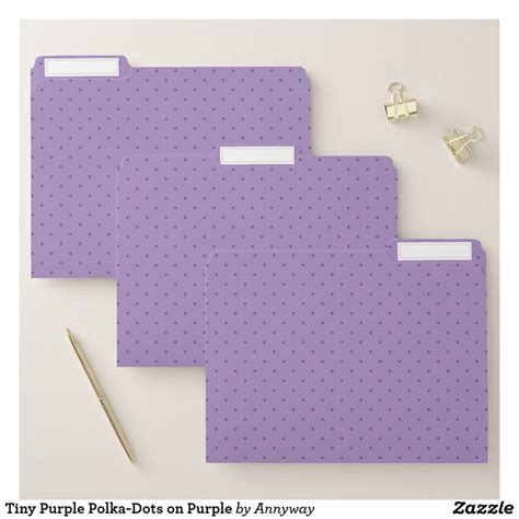 Tiny Purple Polka Dots On Purple File Folder Zazzle Boutique Design