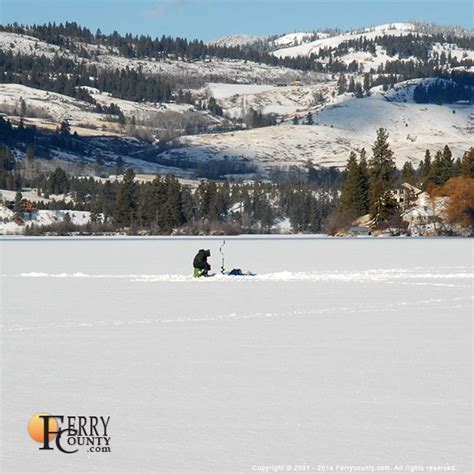 Ice Fishing On Curlew Lake Located In Republic Wa Ferry County Wa