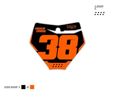 ktm front number board decal custom number plate graphics