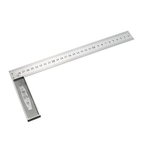 L Square 300mm Stainless Steel 90 Degree Double Sided Angle Ruler Right