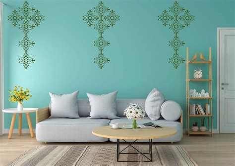 Motif And Paisley Stencil Wall Painting Designs Online