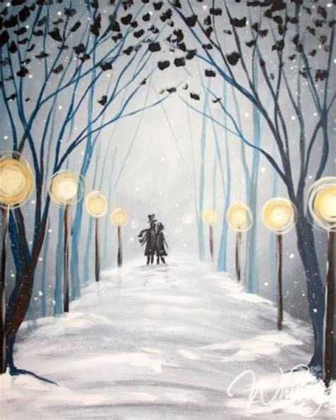 40 Simply Amazing Winter Painting Ideas Her Canvas Winter Scene