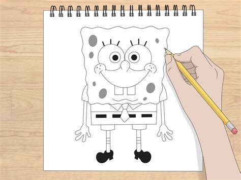 how to draw spongebob squarepants 14 steps with pictures wiki how to english
