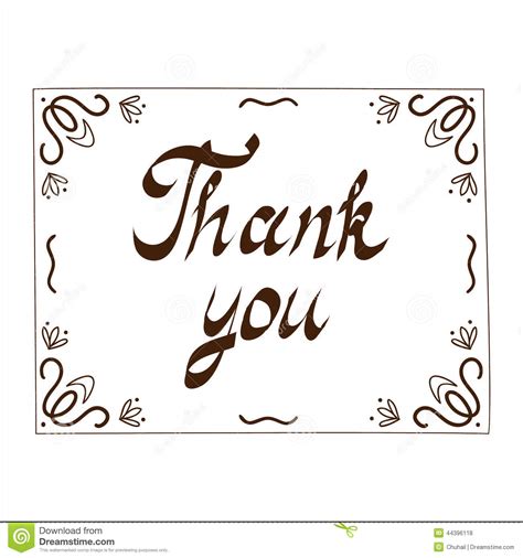 Thank You Card Template Stock Vector Image 44396118