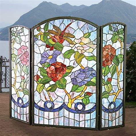 Tiffany Stained Glass Fireplace Screen Magnolia Hall
