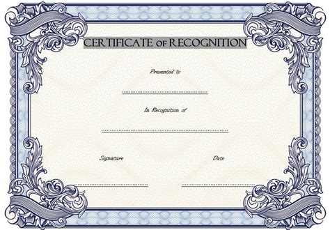 10 Downloadable Certificate Of Recognition Templates Free