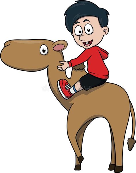 Boy Riding Camel Cartoon Color Illustration Stock Vector Illustration