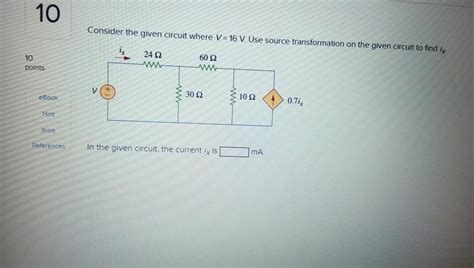 Solved Consider The Given Circuit Where V V Use Chegg Com