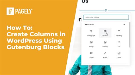 How To Create Columns In Wordpress Using Gutenberg Blocks Infographie