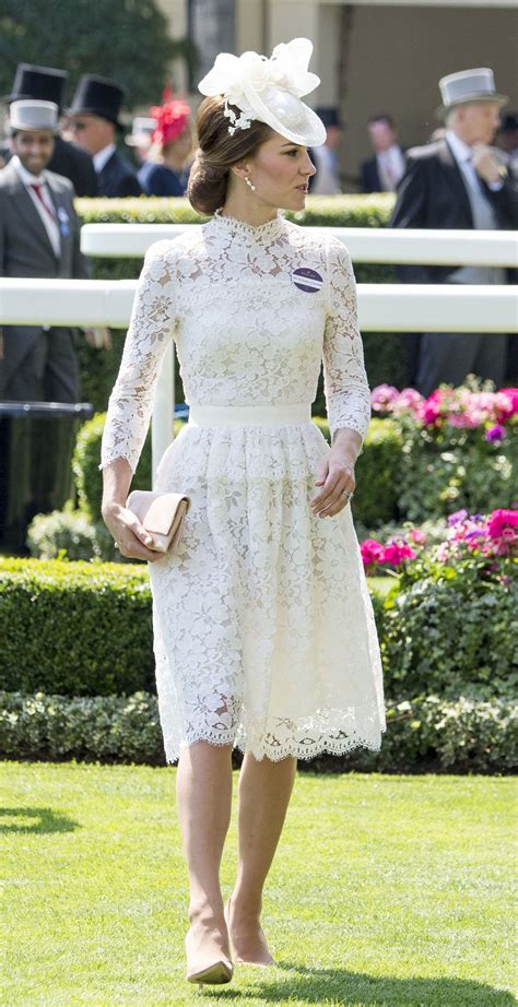 Duchess Kate Looks Lovely Again In White Lace For Royal Ascot