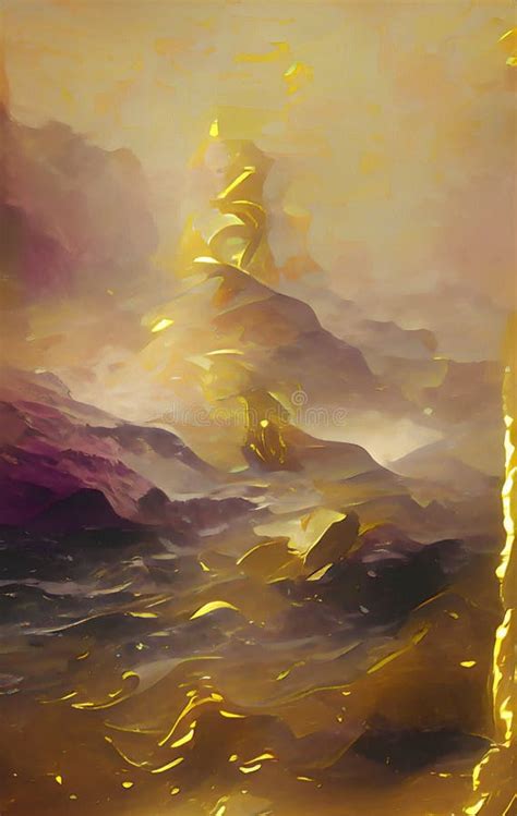 Gold Vein Abstract Digital Art Stock Illustration Illustration Of