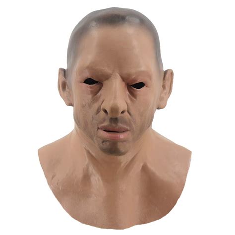 Realistic Bald Head Man Mask Latex Masks Human Face Halloween Rubber