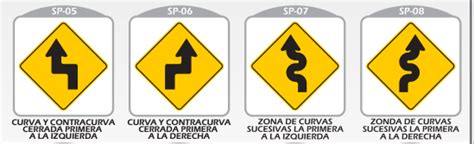 4 Señales De Tránsito Preventivas Relacionadas Con Curvas Cda ChÍa Av Chilacos