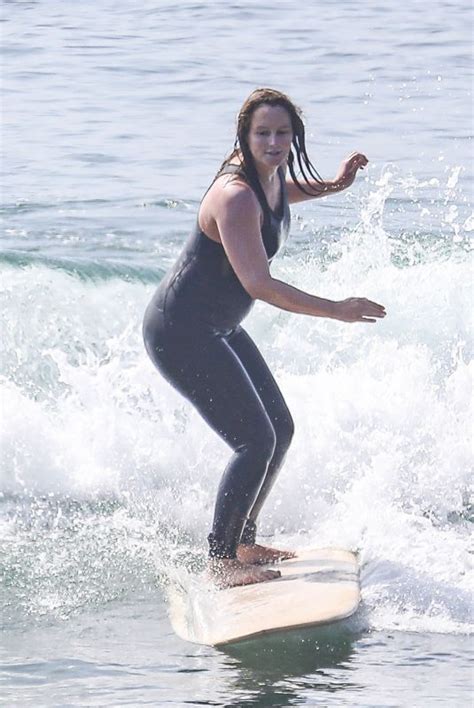 Leighton Meester In Wetsuit Surfing In Malibu Hawtcelebs