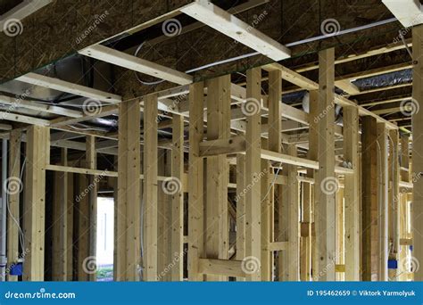 New Residential Construction House Framing Stock Image Image Of