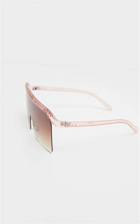 brown faded from square oversized sunglasses prettylittlething