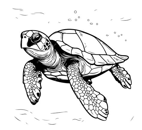 Premium Vector Sea Turtle Hand Drawn Engraving Style Sketch