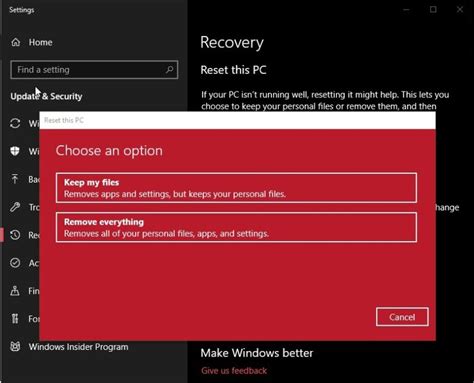 Alternate Solution To Reset Window 10 Pc Without Losing The Data