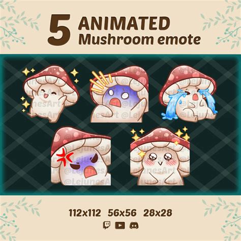 Animated Mushroom Emote Mushroom Twitch Emotes Pack Etsy