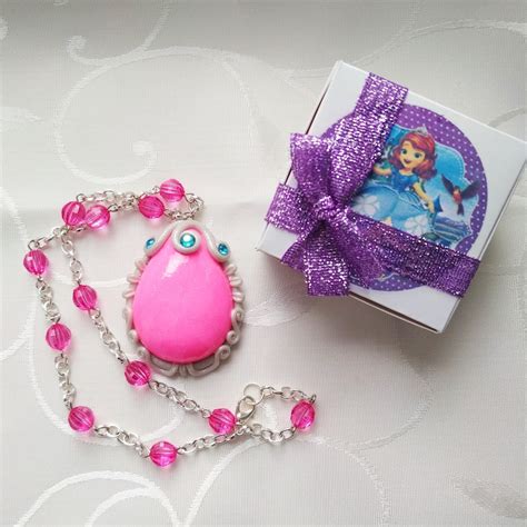 Pink Amulet Princess Sofia Inspired T Girl Necklace Sofia Etsy