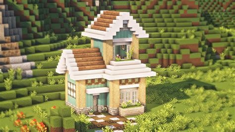 Minecraft Aesthetic Blue Cottage Speedbuild Youtube