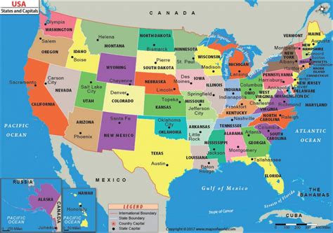 Us Map And States And Capitals Us Map With State Capitals United States