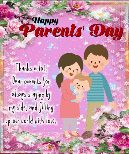 Thanks A Lot Dear Parents Free Parents Day Ecards Greeting Cards