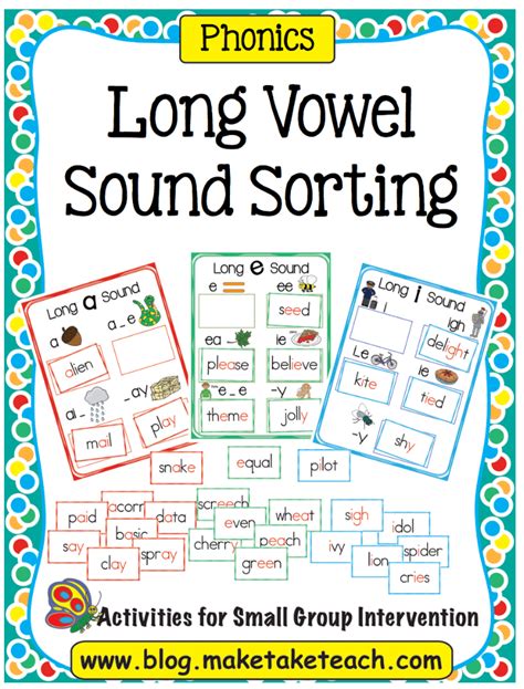 Long Vowel Spelling Word Sort Make Take Teach