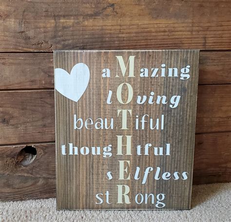 Mother Wood Sign Rustic Mother Sign Farmhouse Style Sign Etsy