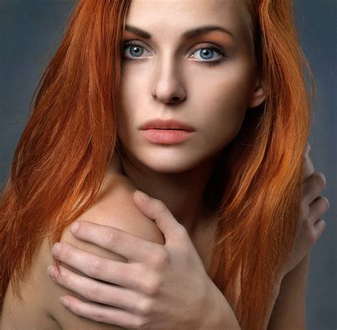 Portrait Of Beautiful Young Redhead Woman Image Free