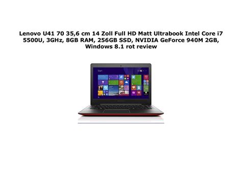 Lenovo U41 70 356 Cm 14 Zoll Full Hd Matt Ultrabook Intel Core I7