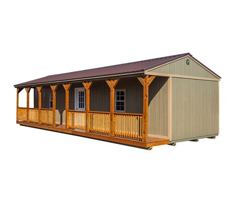 Graceland Side Porch Cabin Portable Cabin For Sale At Bayou Outdoors