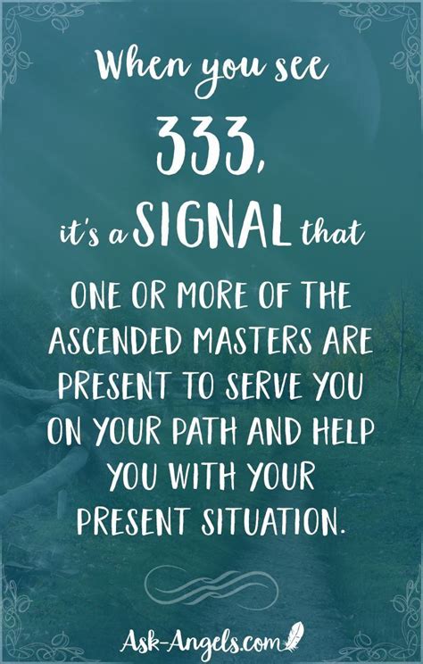When You See 333 Its A Signal That One Or More Of The Ascended