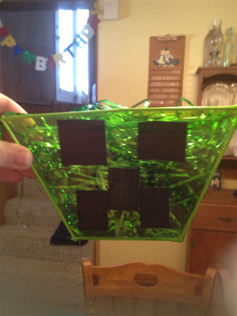 Mine Craft Creeper Baskets Minecraft Birthday Party Party Themes