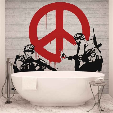 Fotomural Graffiti De Banksy Papel Pintado Posters Es