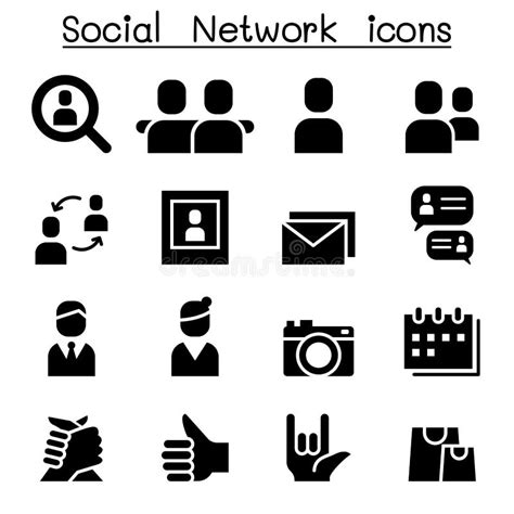 Social Network Icon Set Stock Vector Illustration Of Business 97031684