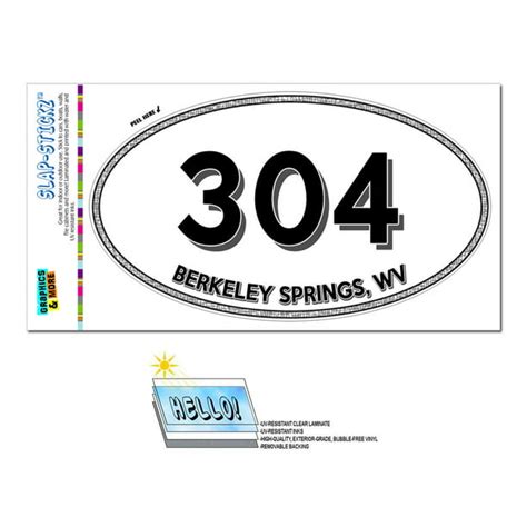 304 Berkeley Springs Wv West Virginia Oval Area Code Sticker