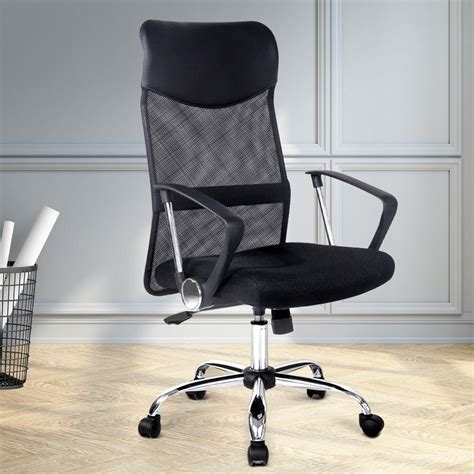 Artiss Black High Back Pu Leather And Mesh Executive Office Chair