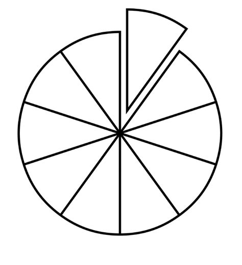 Fraction Pie Divided Into Tenths Clipart Etc