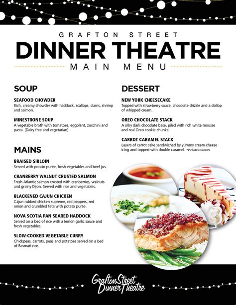 Food Menu Grafton St Dinner Theatre