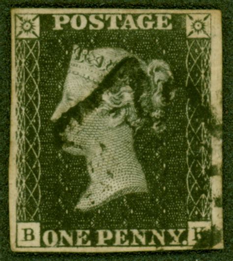 Gb 1840 1d Penny Black Sg2 B K Pl 4 Fine Used 4 Good Large Margins